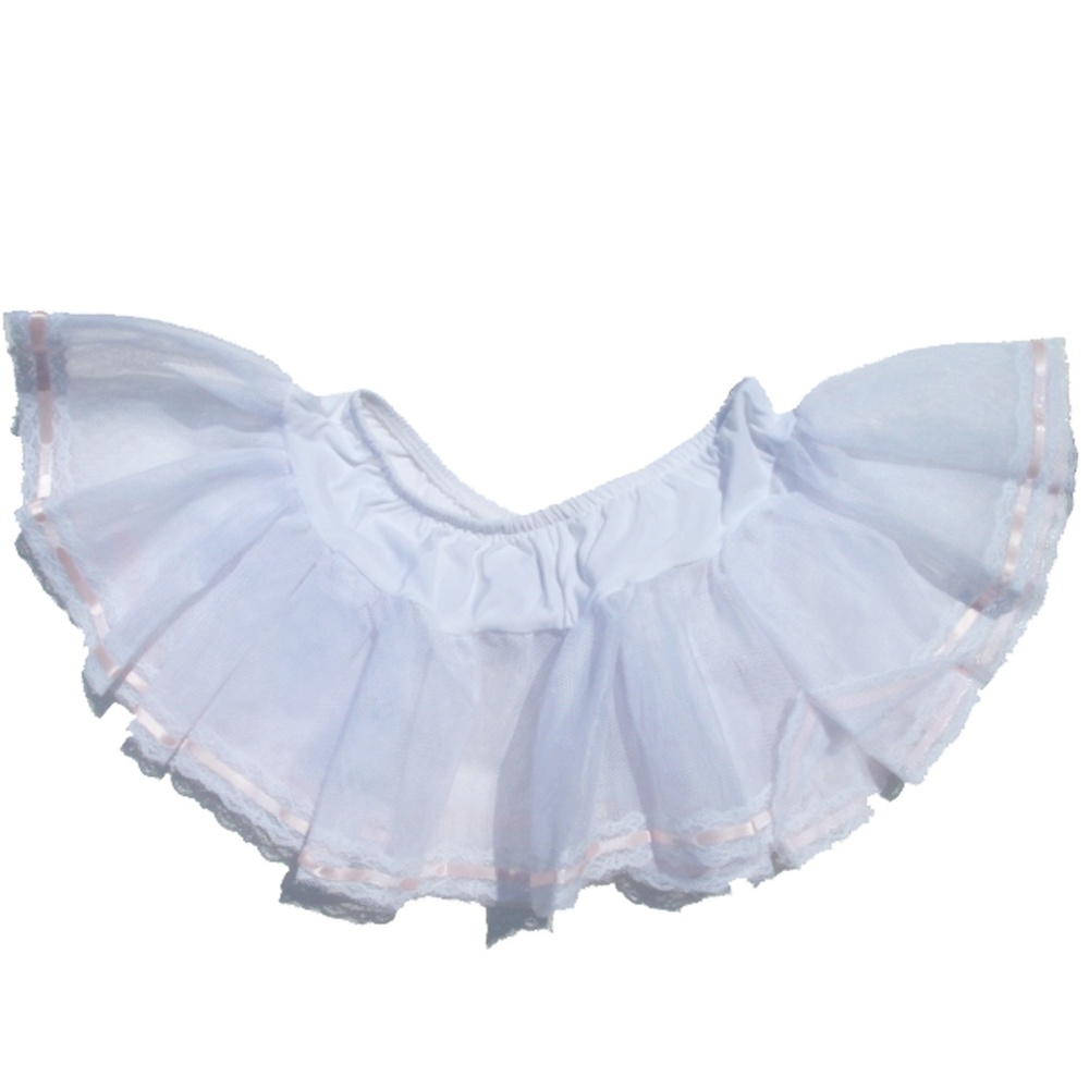 Lace Trim Mesh Petticoat with Ribbon Contrast